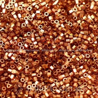 Бисер DBSC-108 Miyuki Delica Beads Cut 15/0 (рубка, прозрачный глянцевый, темно-золотой сиреневый)